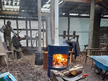 New woodburner at Bradfield Woods - Alex Lack