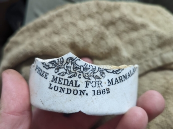 Marmalade jar found at Dingle Marshes – Jamie Smith 
