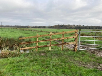 Gavin and Frances were adding post and rails to the new gateways at Oulton – Frances Lear 