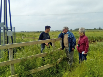 Site Manager Matt Gooch had the pleasure of taking Michael and Penny Thomas out to see the windpump at Oulton marshes that they helped fund. 