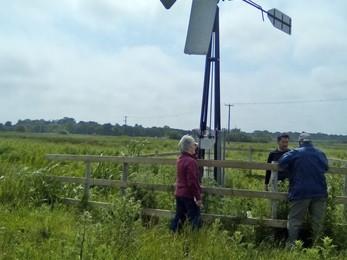 Site Manager Matt Gooch had the pleasure of taking Michael and Penny Thomas out to see the windpump at Oulton marshes that they helped fund. 