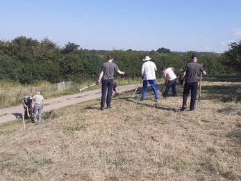 Our brilliant volunteer team at Trimley Marshes were also busy cutting an area of species-rich grassland.