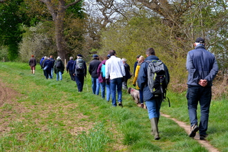 ANOB volunteers walking at Martlesham Wilds