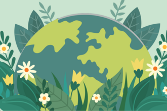 world and flowers eco fair logo