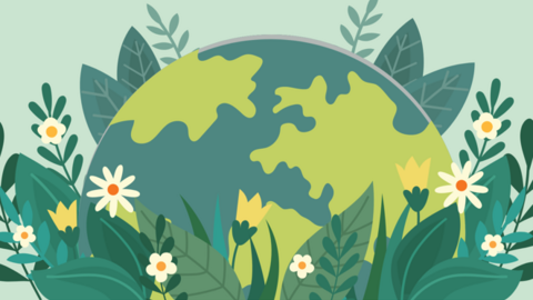 world and flowers eco fair logo