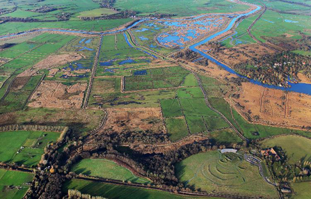 Aerial view of Carlton Marshes - Mike Page Photography