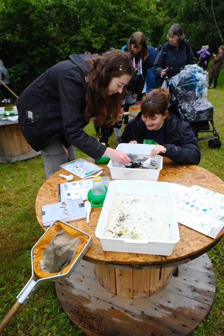 Katherine and Faye at the pond dipping station at the Suffolk Show. Photo Credit: Kayleigh Jowers