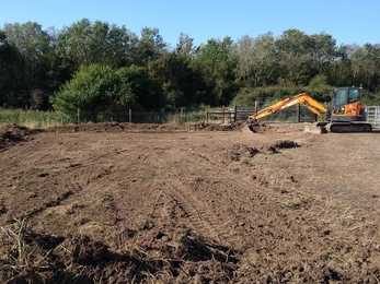 Starting to create the corral base at Trimley - Andrew Excell