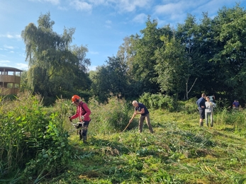 Cutting the slough at Lackford Lakes – Joe Bell-Tye 