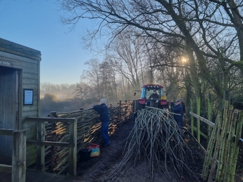 Building the new fence at Lackford Lakes, Joe Bell-Tye