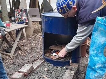 New woodburner at Bradfield Woods - Alex Lack