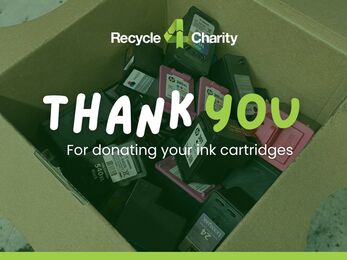 A cardboard box with ink cartridges 