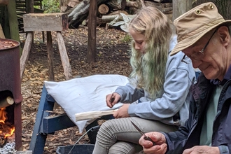 family spoon carving