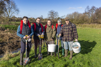 Alice Wickman (second on left) and River Blyth warden volunteers