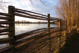 view through screen at Lackford Lakes