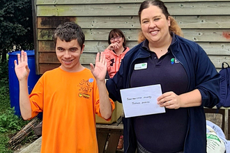 Fundraising at Lackford Lakes, Josh and Sophie