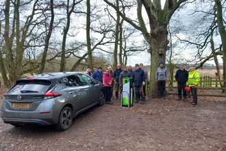 Volunteers at Redgrave and Lopham Fen after helping install the new ev charger