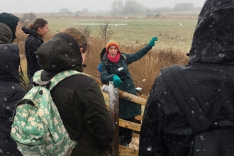 University of Suffolk students at Martlesham Wilds. Image credit: Mark Bowler