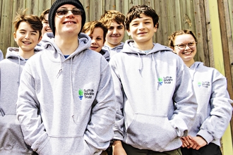 Young wardens in hoodies