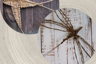 Swallow and dragonfly made from willow