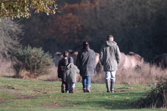 A family walking at Redgrave & Lopham Fen in Suffolk