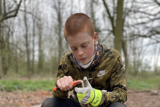 teen with bushcraft knife