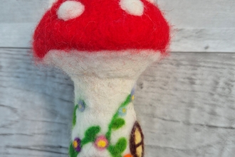 needle felted toadstool- stephanie may