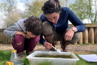 couple pond dipping