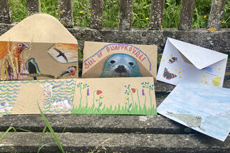 A selection of envelopes covered in nature-related designs