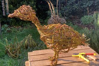 Duck made of willow