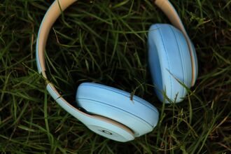 Headphones on grass
