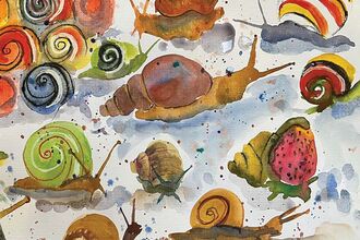 Watercolour snails