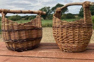 2 woven willow baskets