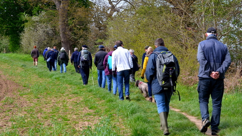 ANOB volunteers walking at Martlesham Wilds