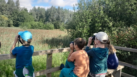 holiday club children birdwatching