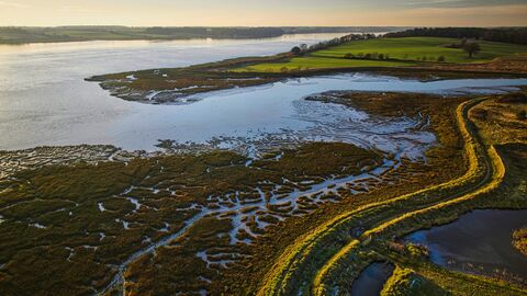 Levington Lagoon and River Orwell, Aerial View