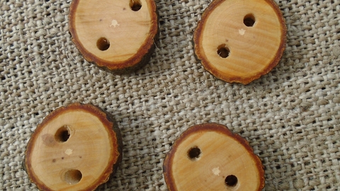 Buttons carved from wood