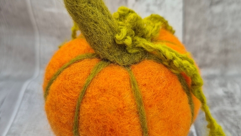 needle felted pumpkin- stephanie may