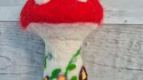 needle felted toadstool- stephanie may