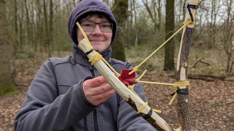 A teenager with a slingshot made on a wild teen session
