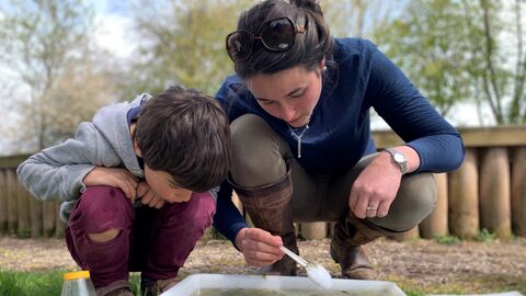 couple pond dipping