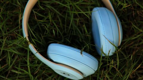 Headphones on grass