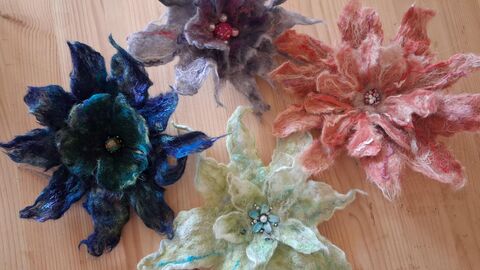 flower brooches made of felt