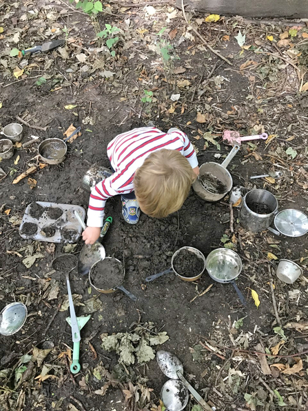 Wild tots mud kitchen Suffolk Wildlife Trust