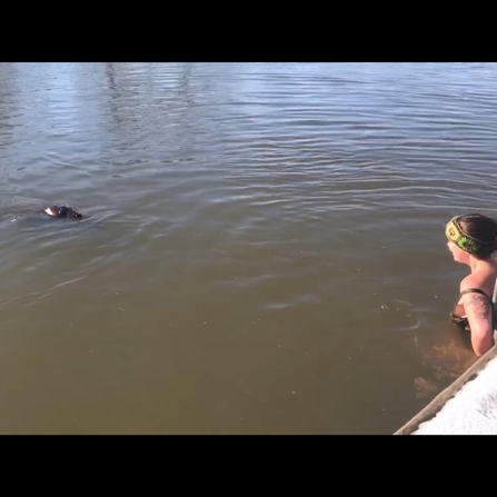 Lydia Chilvers is joined by an inquisitive seal. 