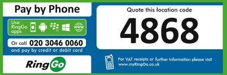 Car parking info banner RingGo Knettishall Heath