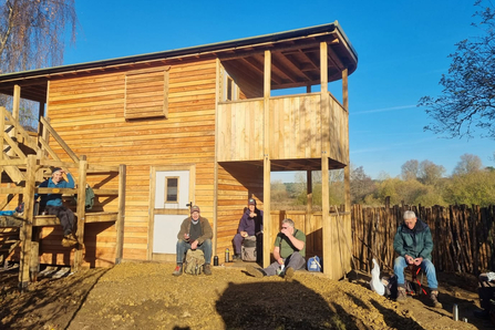 Lackford Lakes volunteers at double-decker hide – Joe Bell-Tye 