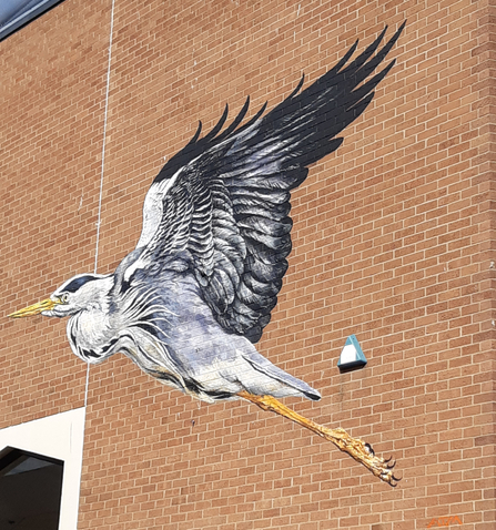 Heron mural by ATM