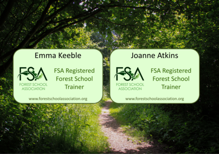 Certificates acknowledging Emma and Jo as FSA Forest School Trainers