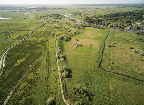 Aerial view of Carlton Marshes by John Lord